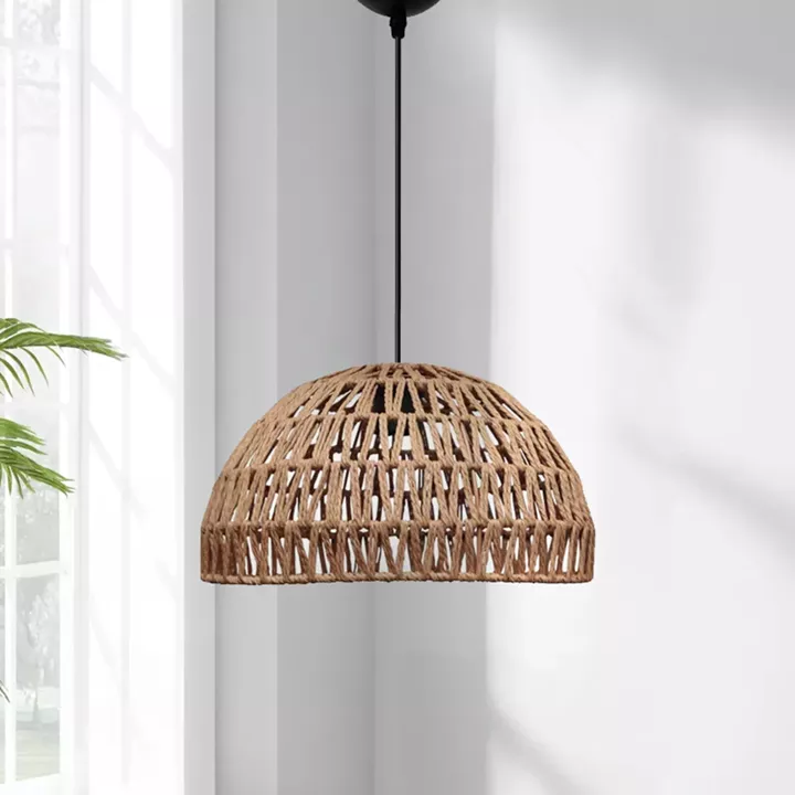 Φωτιστικό οροφής Karon Megapap E27 από σχοινί μονόφωτο χρώμα φυσικό Ø29x70εκ.