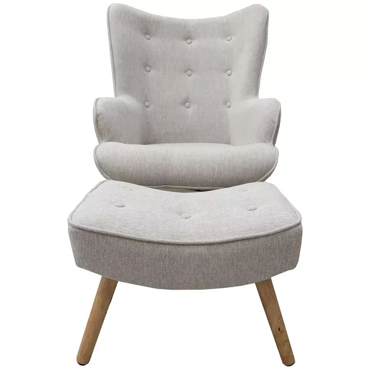 Πολυθρόνα ArteLibre AMARANTHUS Με Υποπόδιο Μπεζ 98x70x77cm