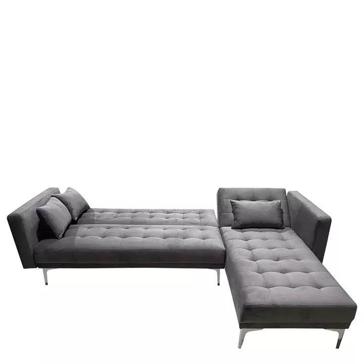 Καναπές Κρεβάτι Γωνιακός ArteLibre ARION Αναστρέψιμος Γκρι Ύφασμα 244x162x84cm