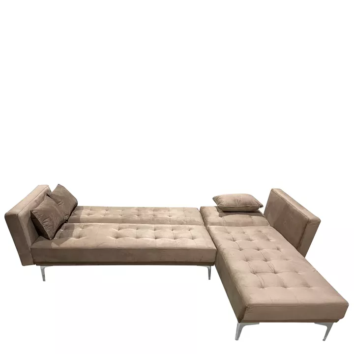 Καναπές Κρεβάτι Γωνιακός ArteLibre ARION Αναστρέψιμος Καφέ Ύφασμα 244x162x84cm