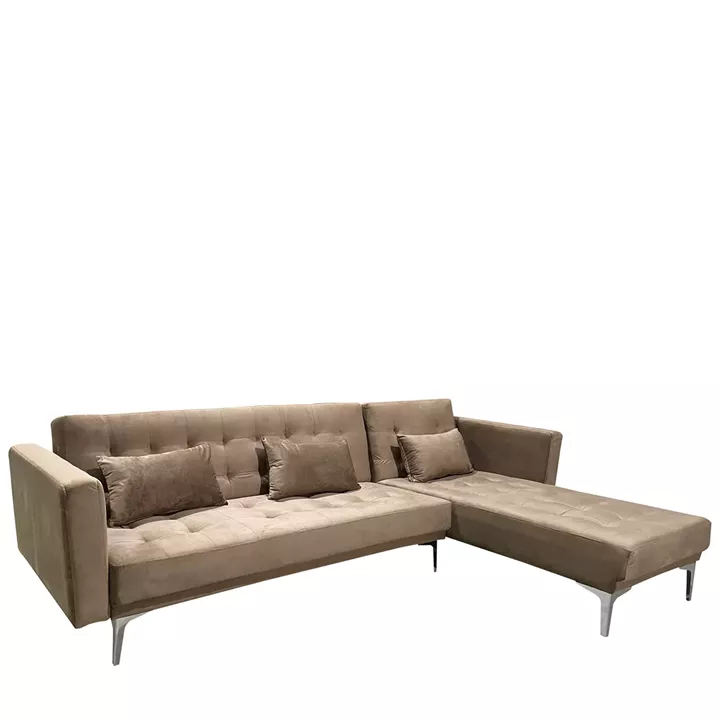 Καναπές Κρεβάτι Γωνιακός ArteLibre ARION Αναστρέψιμος Καφέ Ύφασμα 244x162x84cm