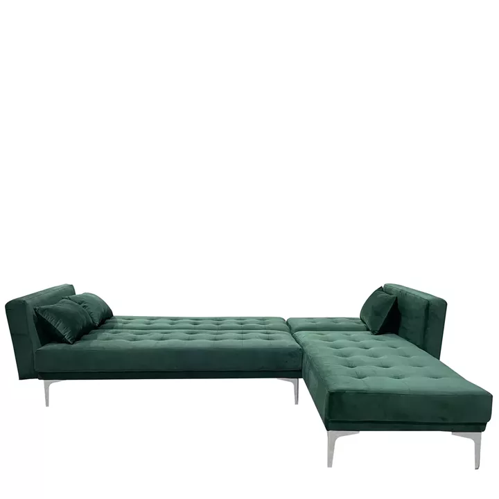 Καναπές Κρεβάτι Γωνιακός ArteLibre ARION Αναστρέψιμος Πράσινο Ύφασμα 244x162x84cm