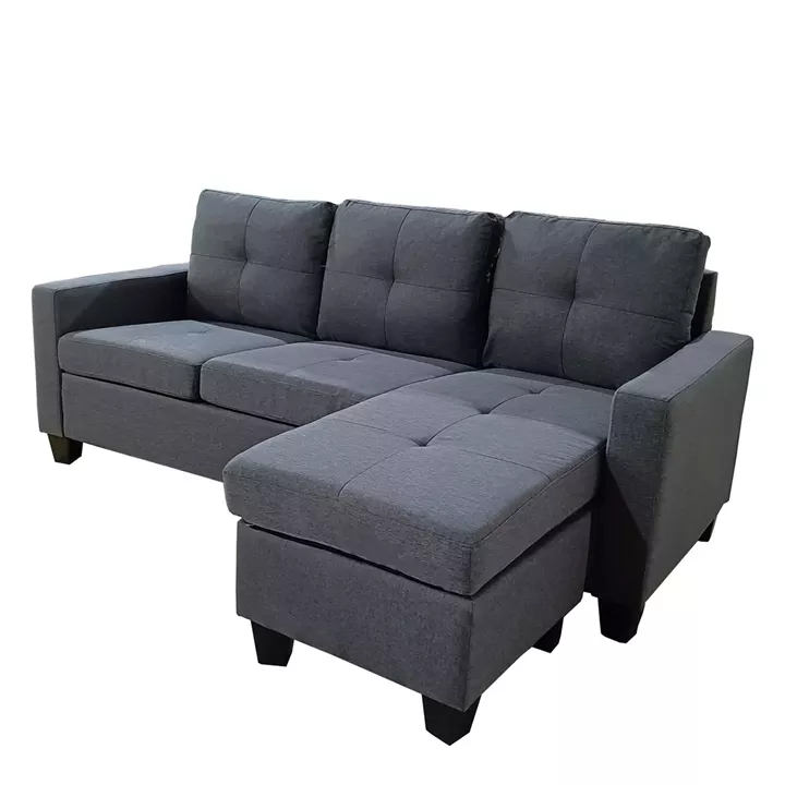 Καναπές Γωνιακός ArteLibre IDRIL Αναστρέψιμος Γκρι Ύφασμα 205x162x84cm