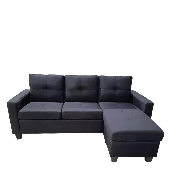 Καναπές Γωνιακός ArteLibre IDRIL Αναστρέψιμος Μαύρο Ύφασμα 205x162x84cm