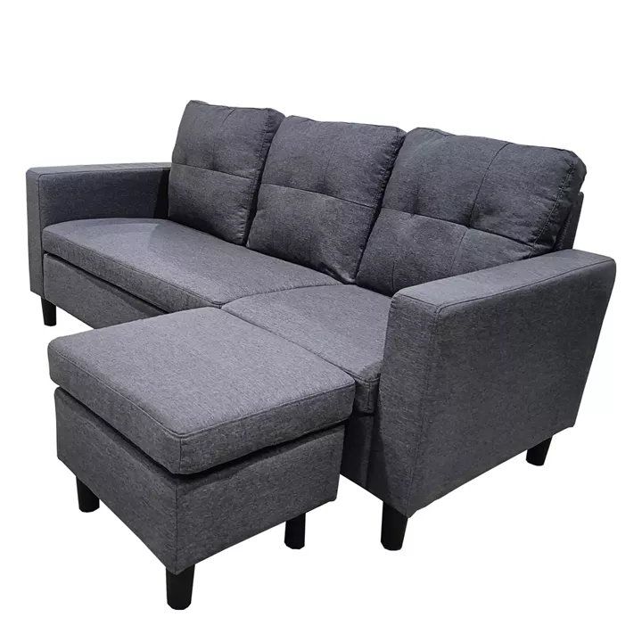 Καναπές Γωνιακός ArteLibre GRETEL Αναστρέψιμος Γκρι Ύφασμα 182x160x70cm