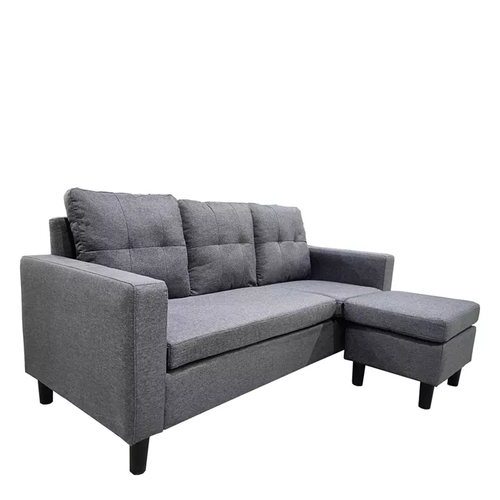 Καναπές Γωνιακός ArteLibre GRETEL Αναστρέψιμος Γκρι Ύφασμα 182x160x70cm