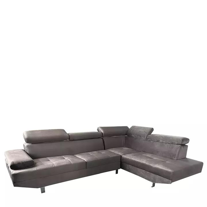 Καναπές Γωνιακός ArteLibre OZMA Γκρι Ύφασμα 254x160x70cm