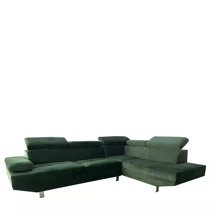 Καναπές Γωνιακός ArteLibre OZMA Πράσινο Ύφασμα 254x160x70cm