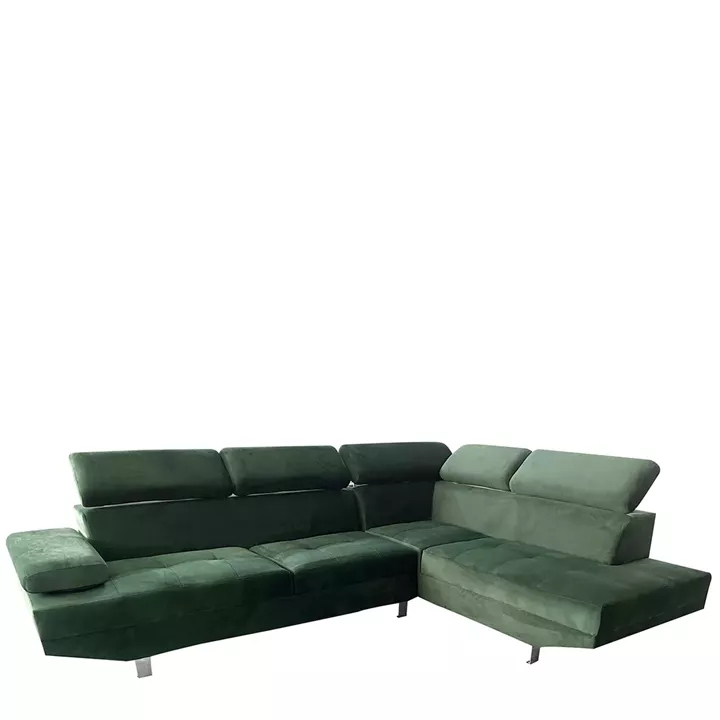 Καναπές Γωνιακός ArteLibre OZMA Πράσινο Ύφασμα 254x160x70cm