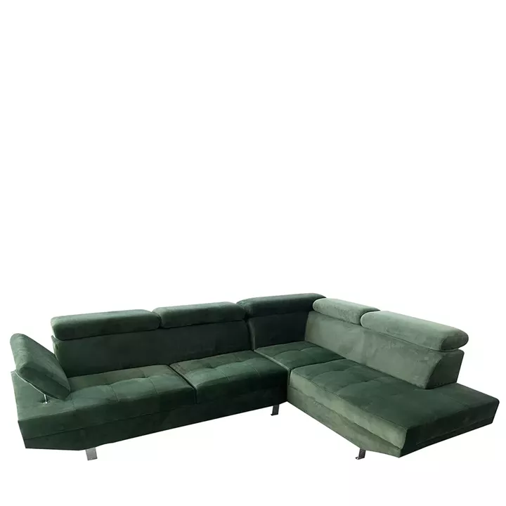 Καναπές Γωνιακός ArteLibre OZMA Πράσινο Ύφασμα 254x160x70cm