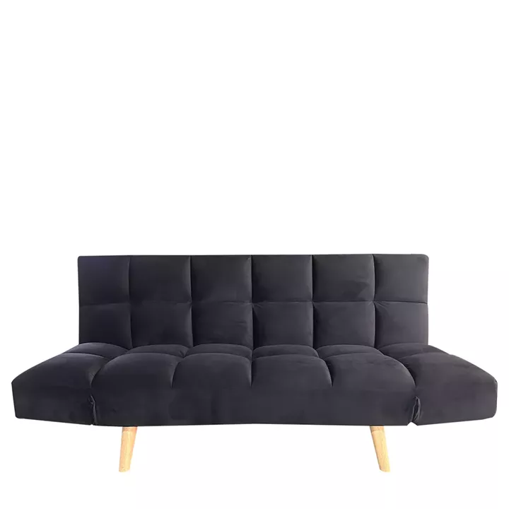 Καναπές Κρεβάτι Τριθέσιος ArteLibre ELVINA Μαύρο Ύφασμα 182x82x88cm