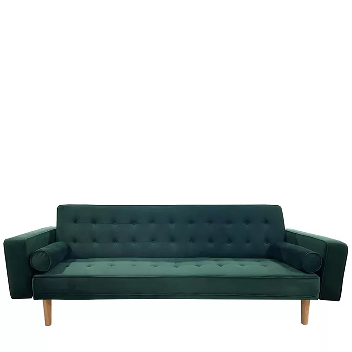 Καναπές Κρεβάτι Τριθέσιος ArteLibre AUBREY Πράσινο Ύφασμα 224x88x84cm