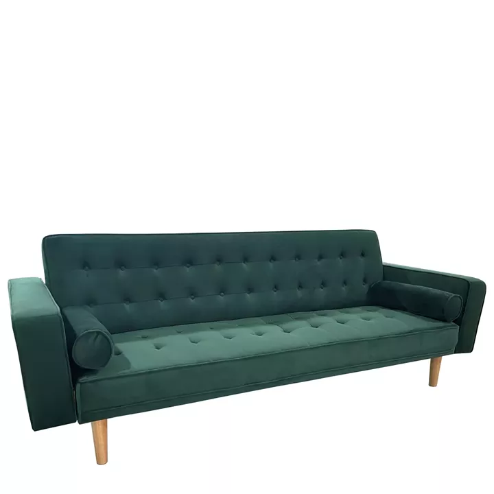 Καναπές Κρεβάτι Τριθέσιος ArteLibre AUBREY Πράσινο Ύφασμα 224x88x84cm