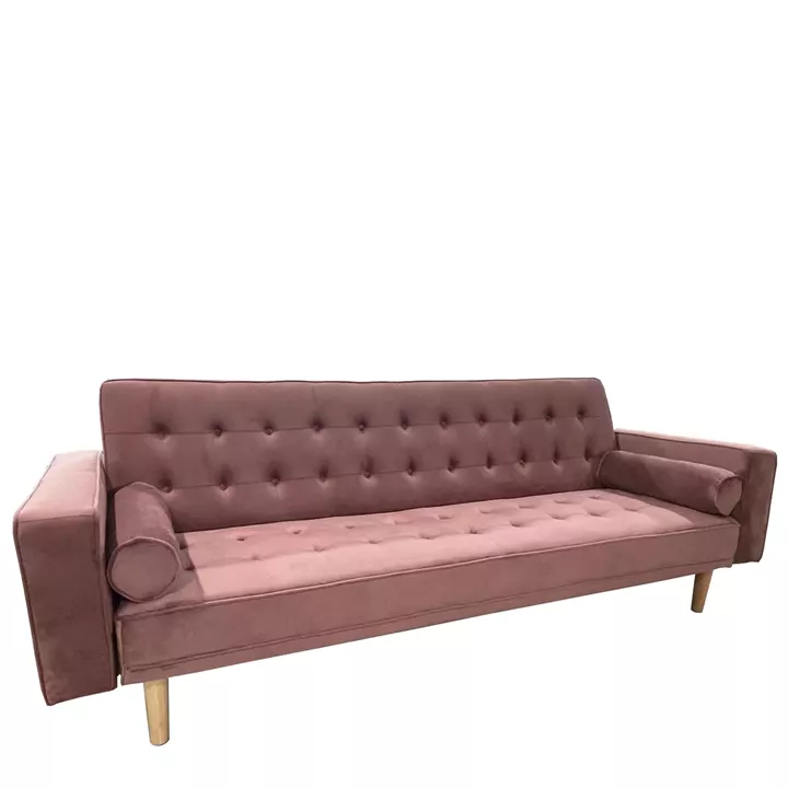 Καναπές Κρεβάτι Τριθέσιος ArteLibre AUBREY Σάπιο Μήλο Ύφασμα 224x88x84cm