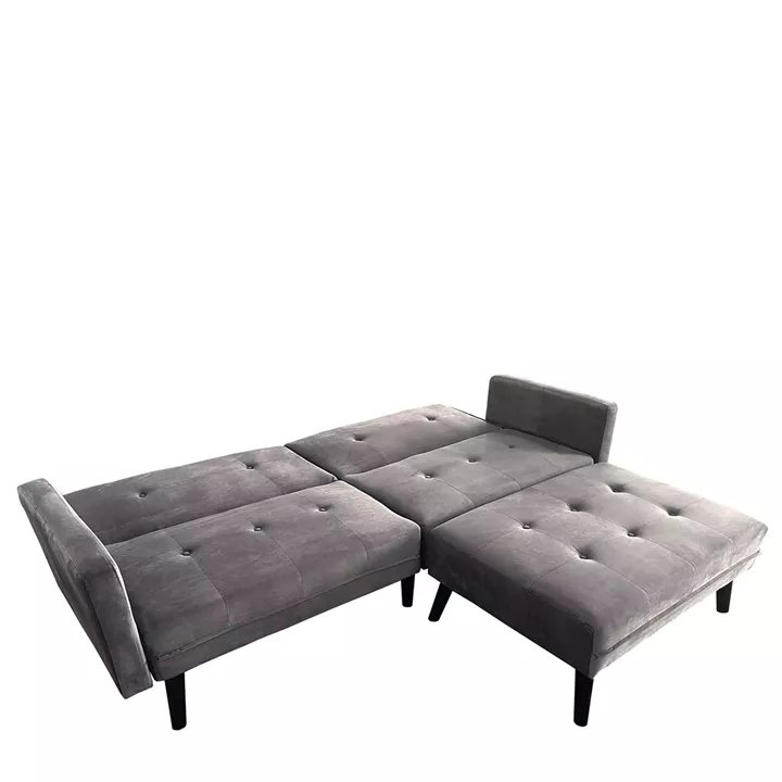 Καναπές Κρεβάτι Γωνιακός ArteLibre ALFVIN Γκρι Ύφασμα 211x158x83cm