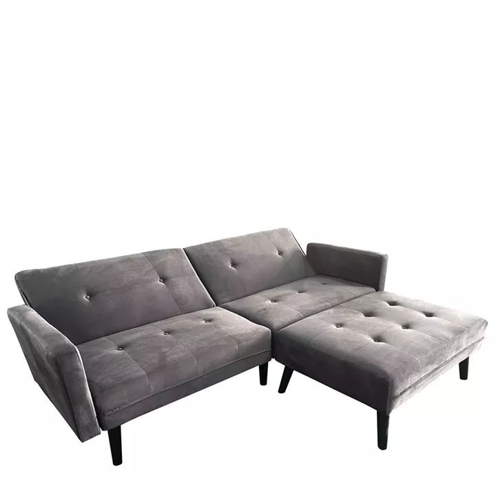 Καναπές Κρεβάτι Γωνιακός ArteLibre ALFVIN Γκρι Ύφασμα 211x158x83cm