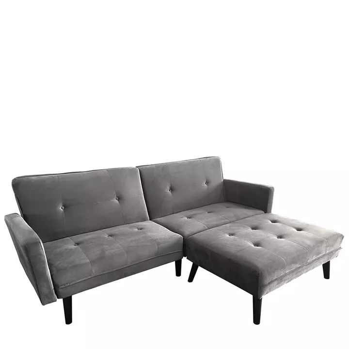 Καναπές Κρεβάτι Γωνιακός ArteLibre ALFVIN Γκρι Ύφασμα 211x158x83cm