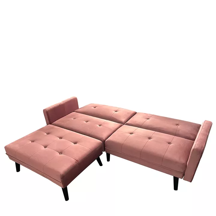 Καναπές Κρεβάτι Γωνιακός ArteLibre ALFVIN Σάπιο Μήλο Ύφασμα 211x158x83cm