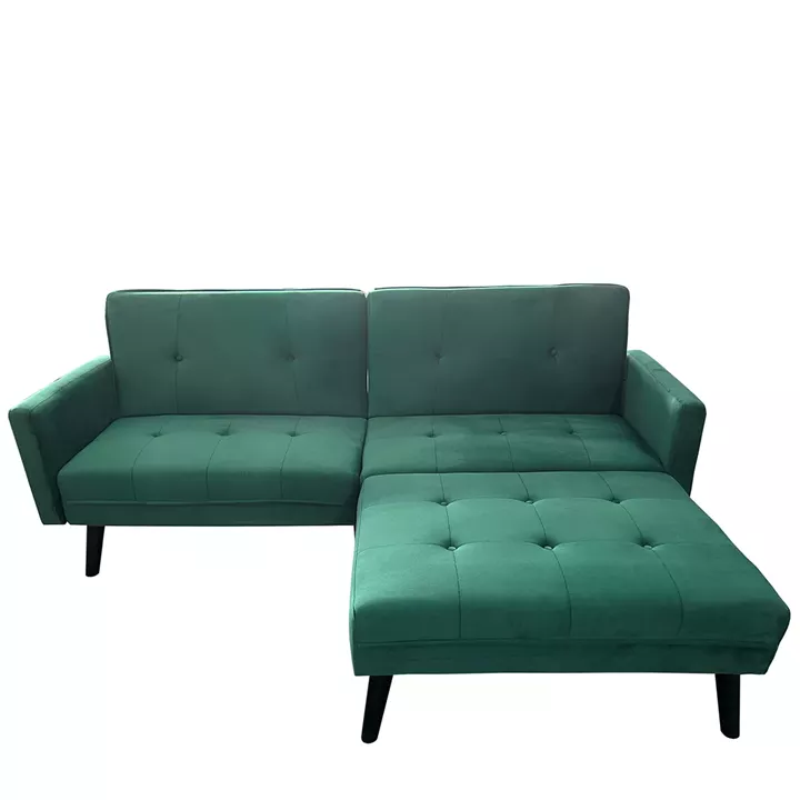 Καναπές Κρεβάτι Γωνιακός ArteLibre ALFVIN Πράσινο Ύφασμα 211x158x83cm