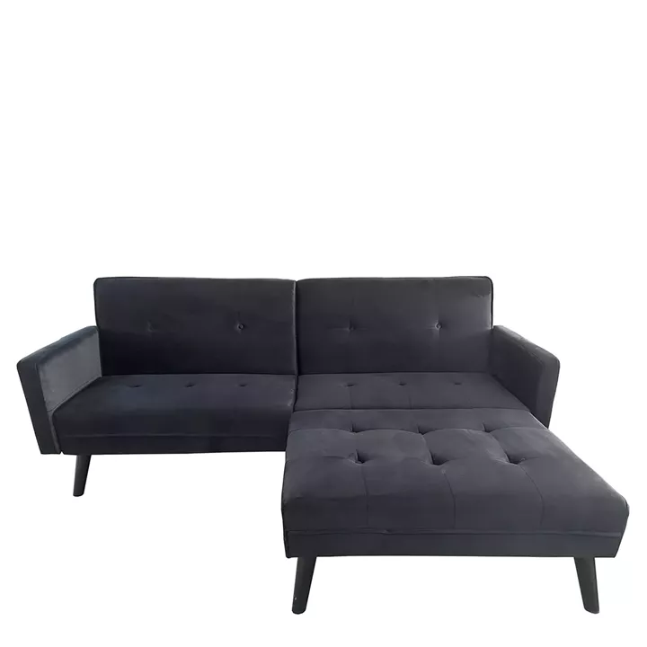 Καναπές Κρεβάτι Γωνιακός ArteLibre ALFVIN Μαύρο Ύφασμα 211x158x83cm