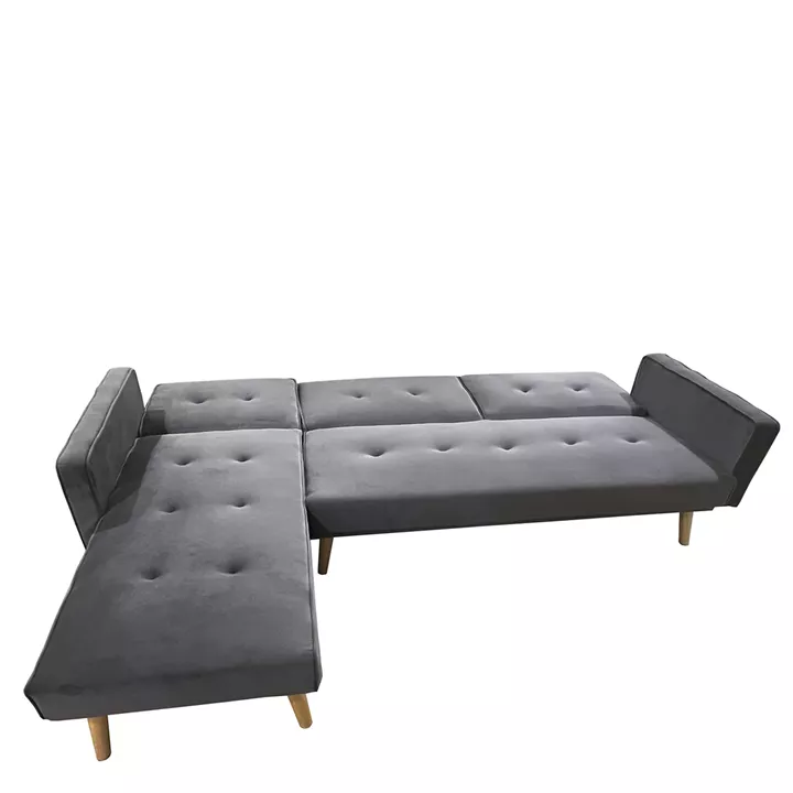 Καναπές Κρεβάτι Γωνιακός ArteLibre EMILIA Γκρι Ύφασμα 267x153x85cm