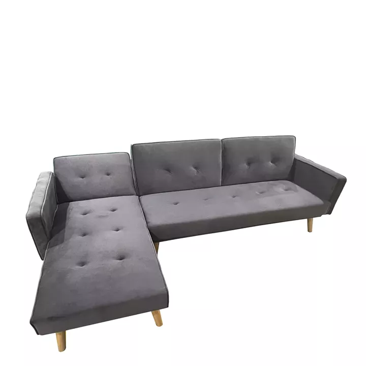 Καναπές Κρεβάτι Γωνιακός ArteLibre EMILIA Γκρι Ύφασμα 267x153x85cm