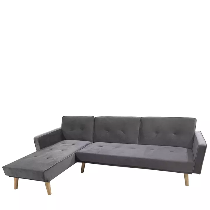 Καναπές Κρεβάτι Γωνιακός ArteLibre EMILIA Γκρι Ύφασμα 267x153x85cm