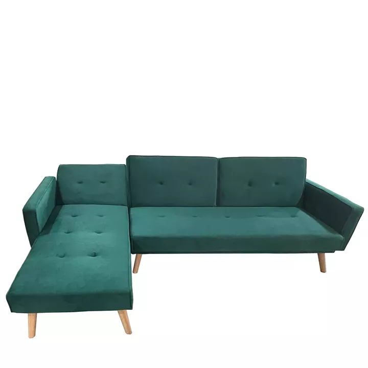 Καναπές Κρεβάτι Γωνιακός ArteLibre EMILIA Πράσινο Ύφασμα 267x153x85cm