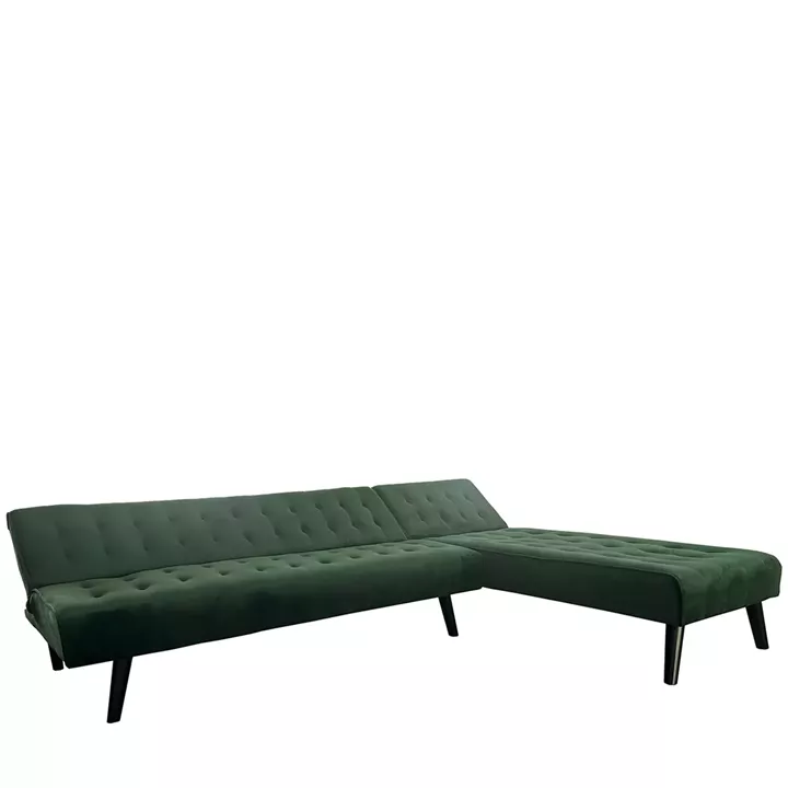 Καναπές Κρεβάτι Γωνιακός ArteLibre MAGUS Πράσινο Ύφασμα 254x77/163x74cm