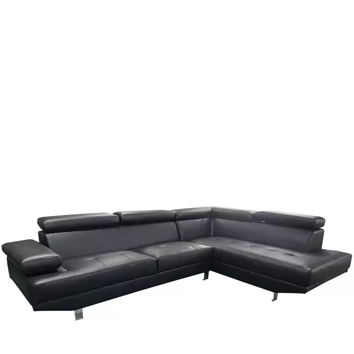 Καναπές Γωνιακός ArteLibre MASAL Μαύρο PU 280x185x85cm