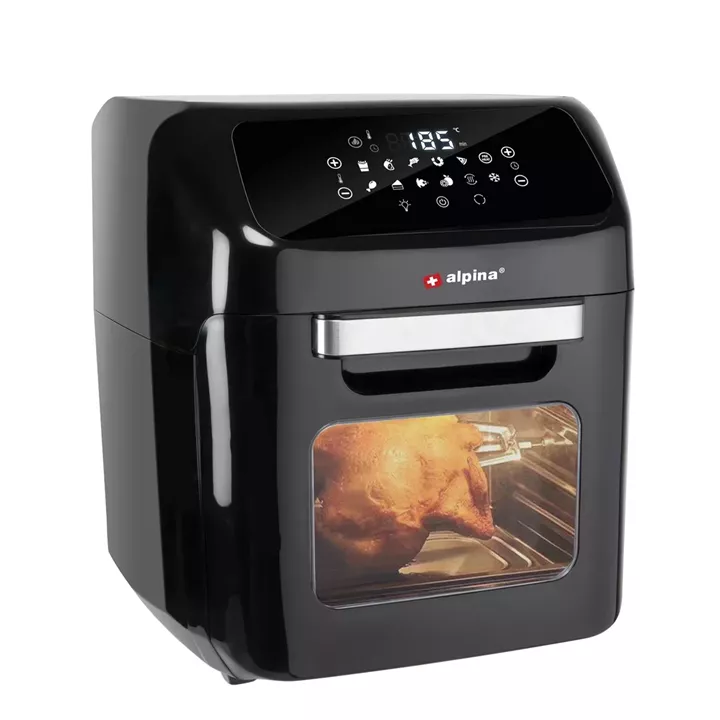 Φριτέζα Αέρος Με 9 Προγράμματα Ψησίματος 5 Εξαρτήματα Μαύρο/Ασημί 12lt 1800W ALPINA