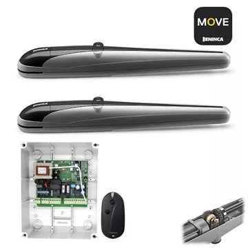 BENINCA BOB 30M σετ μοτέρ δίφυλλης ανοιγόμενης έως 3 m ανά φύλλο με πλακέτα και 1 τηλεχειριστήριο, ενσωματωμένα stop, IP44, VBstore