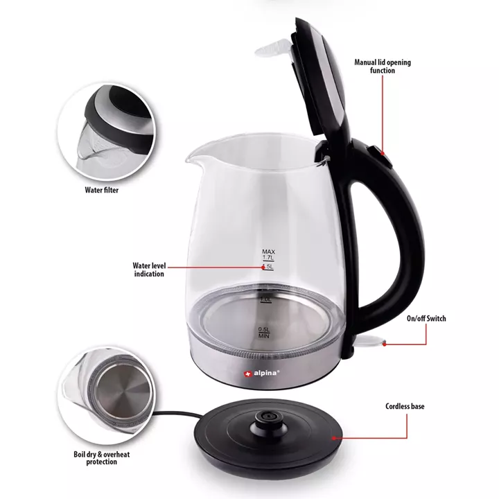 Ηλεκτρικός Βραστήρας 1.7L 2200W ALPINA