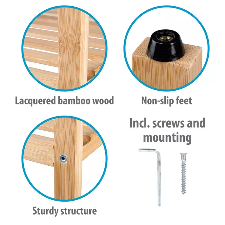 Ράφι Μπάνιου 5 Επιπέδων Μπαμπού