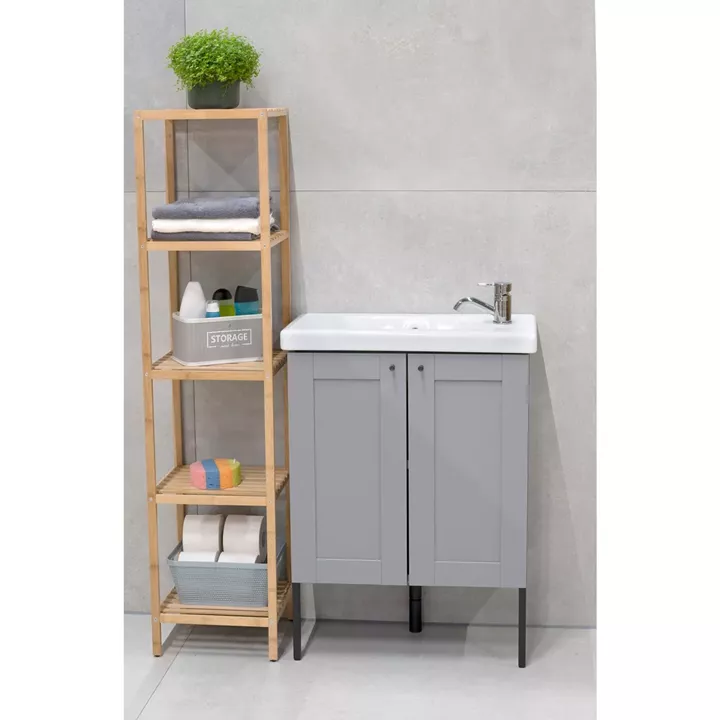 Ράφι Μπάνιου 5 Επιπέδων Μπαμπού