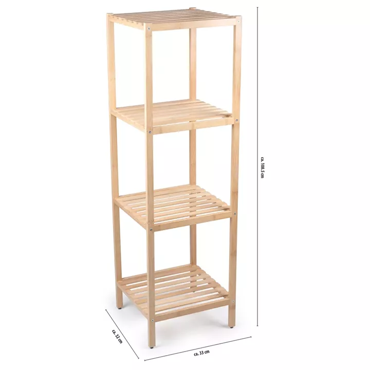 Ράφι Μπάνιου 4 Επιπέδων Μπαμπού ALPINA