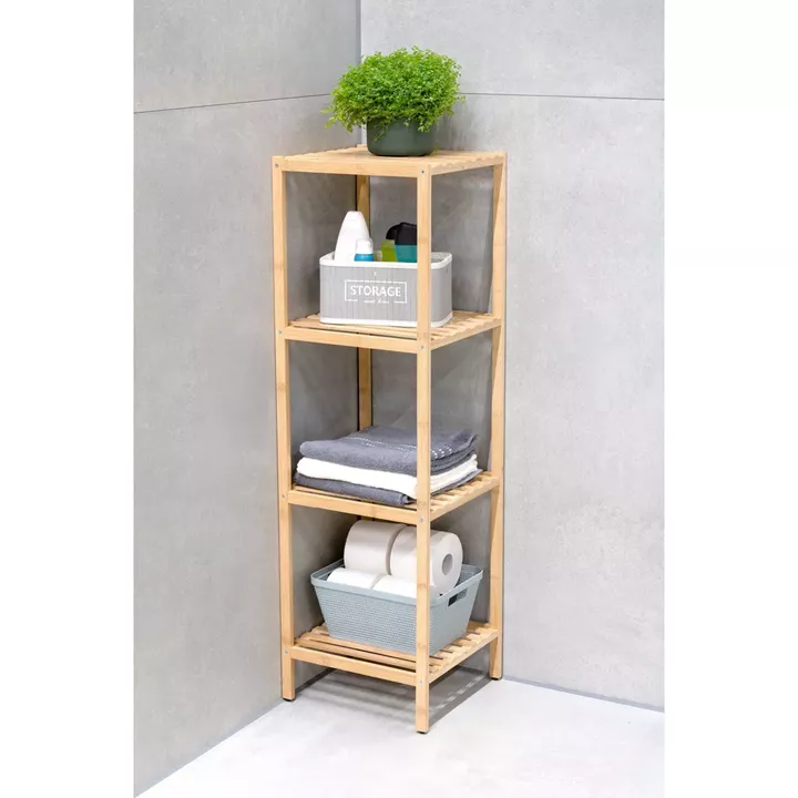 Ράφι Μπάνιου 4 Επιπέδων Μπαμπού ALPINA