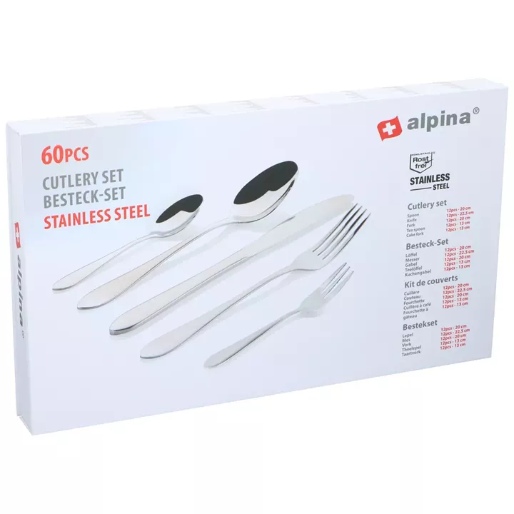 Σετ Μαχαιροπήρουνων 60Τμχ Ανοξείδωτο Ατσάλι ALPINA