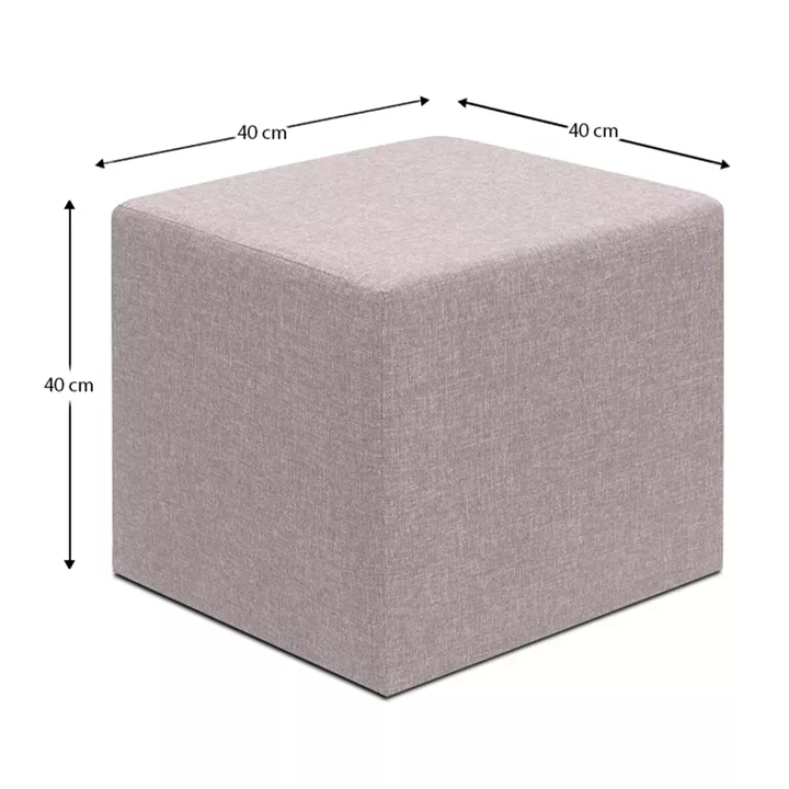 Σκαμπώ Linda Megapap υφασμάτινο χρώμα μπεζ 40x40x40εκ.