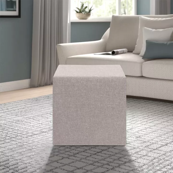 Σκαμπώ Linda Megapap υφασμάτινο χρώμα μπεζ 40x40x40εκ.