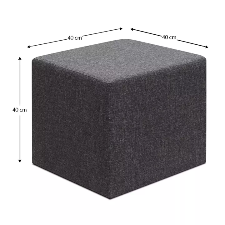 Σκαμπώ Linda Megapap υφασμάτινο χρώμα ανθρακί 40x40x40εκ.