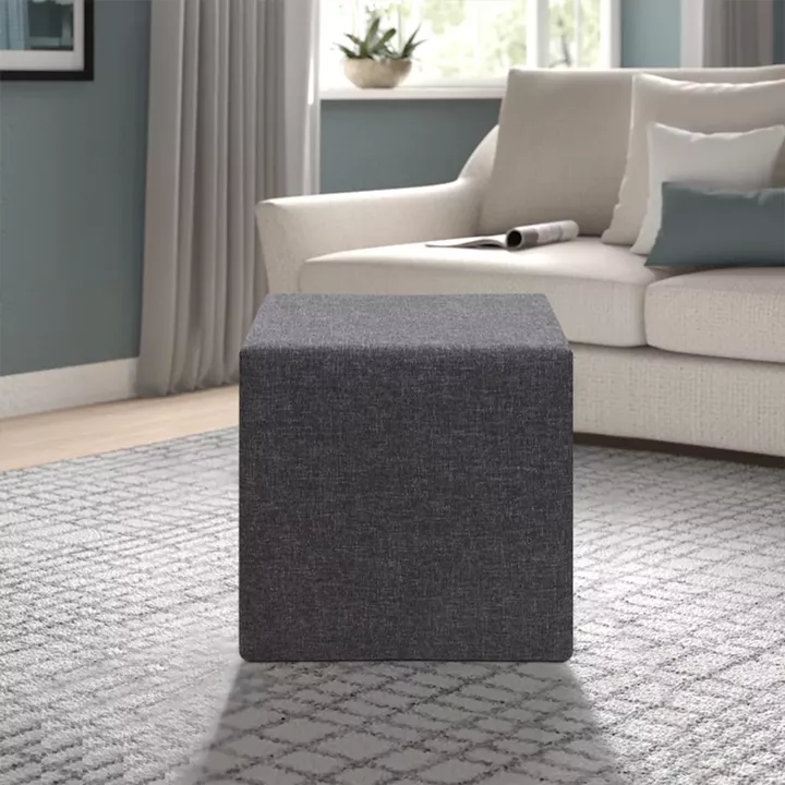 Σκαμπώ Linda Megapap υφασμάτινο χρώμα ανθρακί 40x40x40εκ.