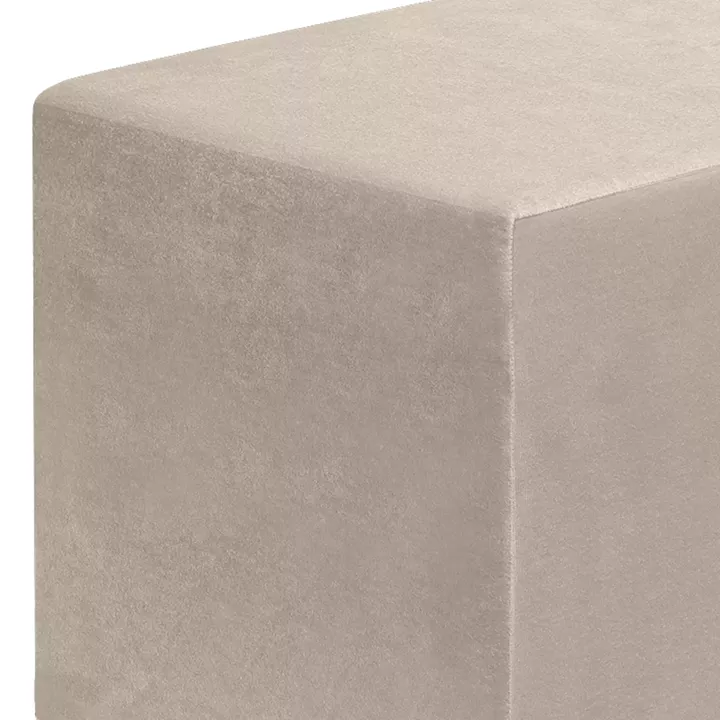 Σκαμπώ April Megapap βελούδινο χρώμα μπεζ 40x40x40εκ.