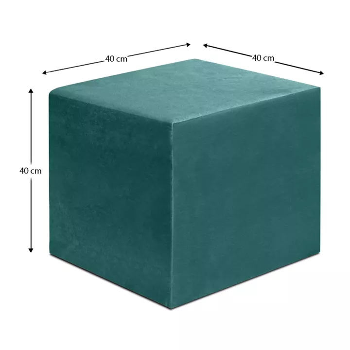 Σκαμπώ April Megapap βελούδινο χρώμα κυπαρρισί 40x40x40εκ.