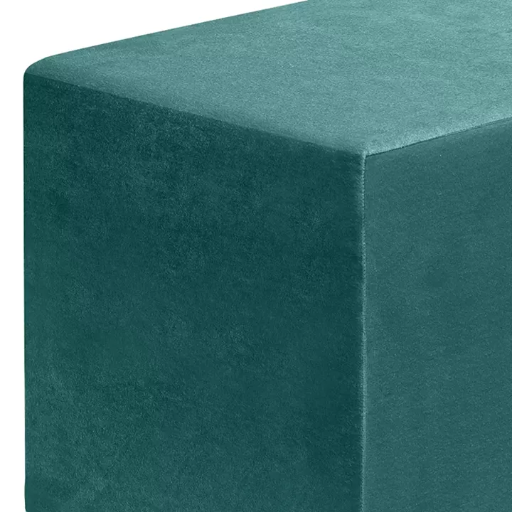 Σκαμπώ April Megapap βελούδινο χρώμα κυπαρρισί 40x40x40εκ.