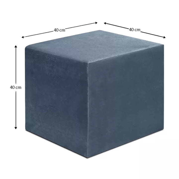 Σκαμπώ April Megapap βελούδινο χρώμα ανθρακί 40x40x40εκ.