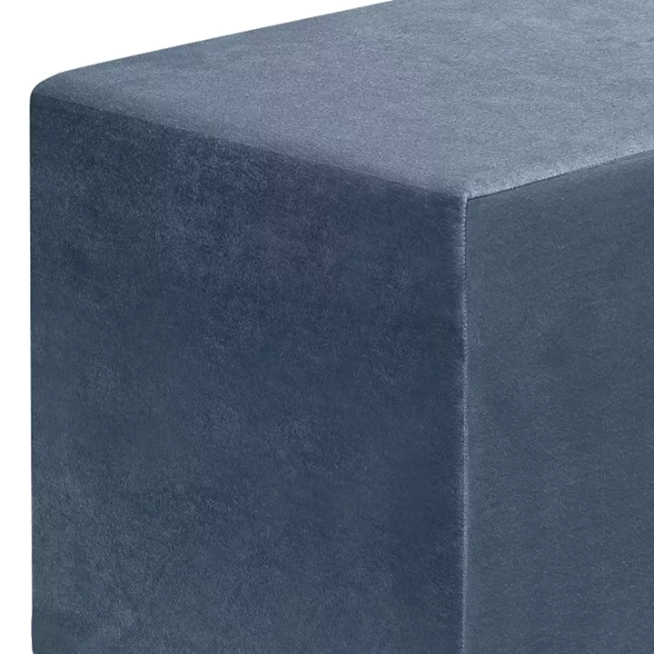 Σκαμπώ April Megapap βελούδινο χρώμα ανθρακί 40x40x40εκ.