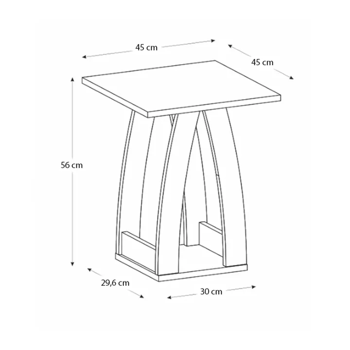 Τραπεζάκι βοηθητικό - Κομοδίνο Deros Megapap χρώμα sepet oak 45x45x56εκ.