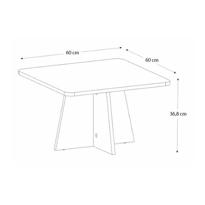Τραπεζάκι σαλονιού Sugar Megapap χρώμα λευκό 60x60x36,8εκ.