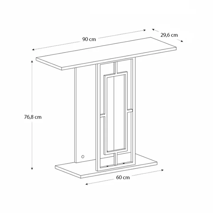 Κονσόλα Brandy Megapap χρώμα μαύρο - μαύρο εφέ μαρμάρου - χρυσό 90x29,6x76,8εκ.